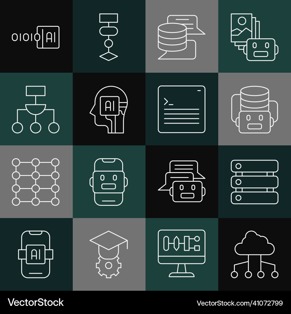 Set line network cloud connection server data Set line network cloud connection server data vector image