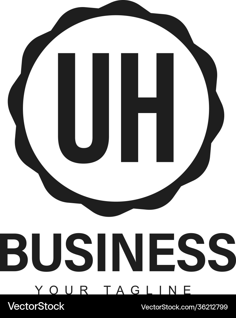 Uh initial a logo design with abstract style Uh initial a logo design with abstract style Vector Image