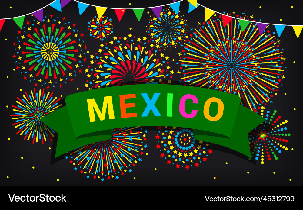 Winner fireworks mexico celebrate party new year Winner fireworks mexico celebrate party new year vector image
