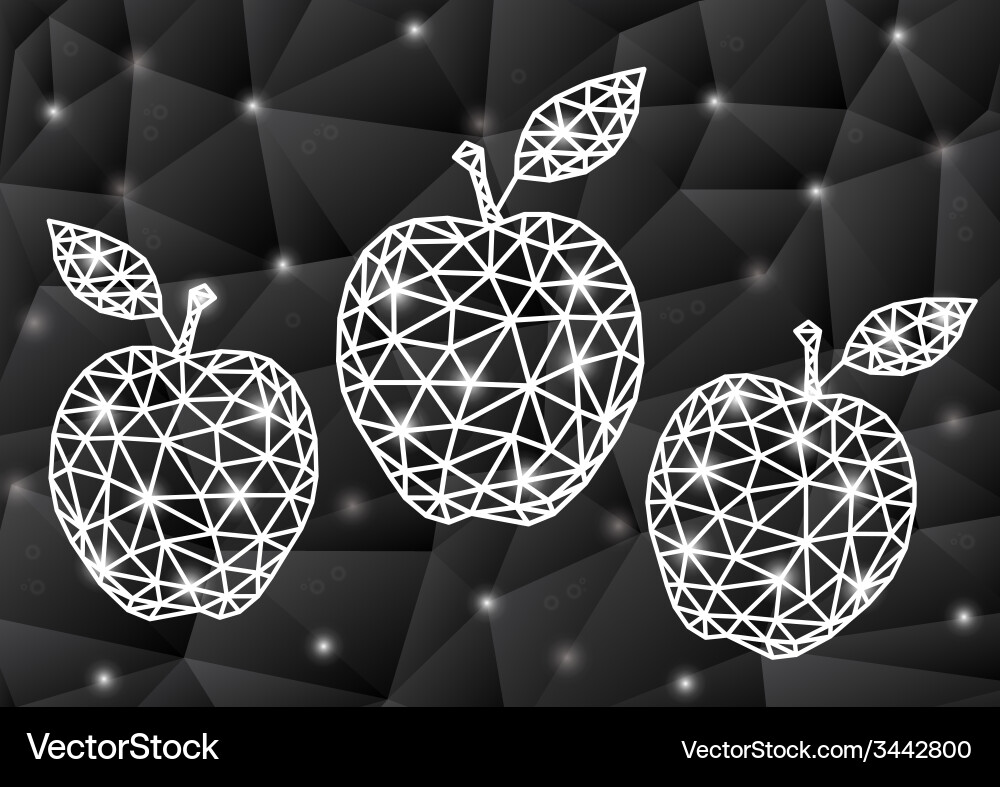 Abstract triangle apples with background vector image