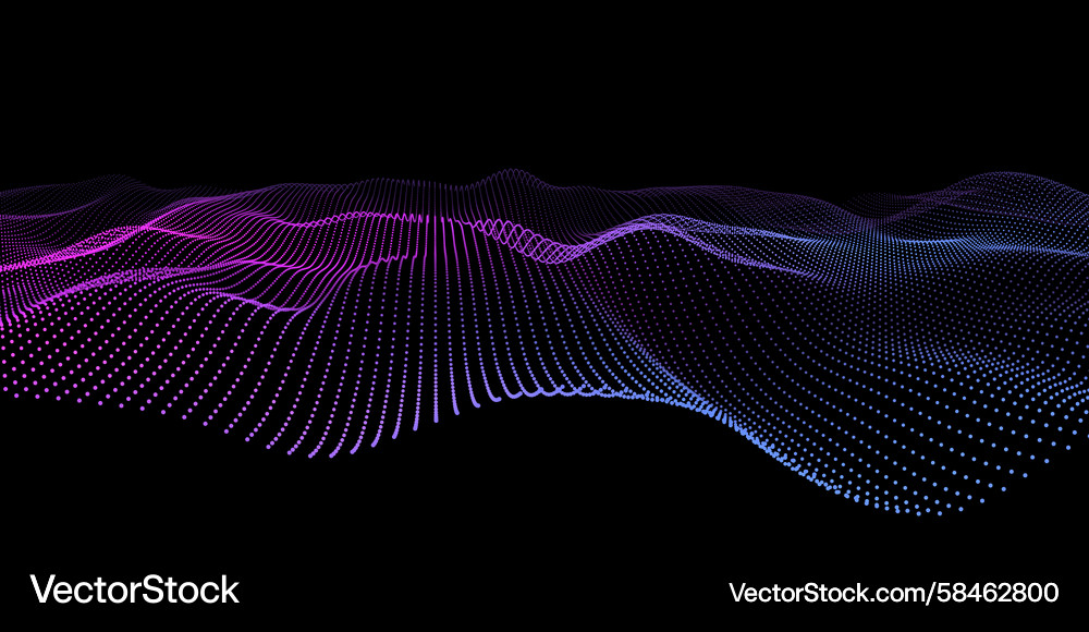 Abstract Wavy Particle Background Vector Image
