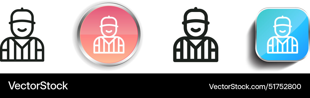 Baseball icon thin linear regular and button Baseball icon thin linear regular and button vector image