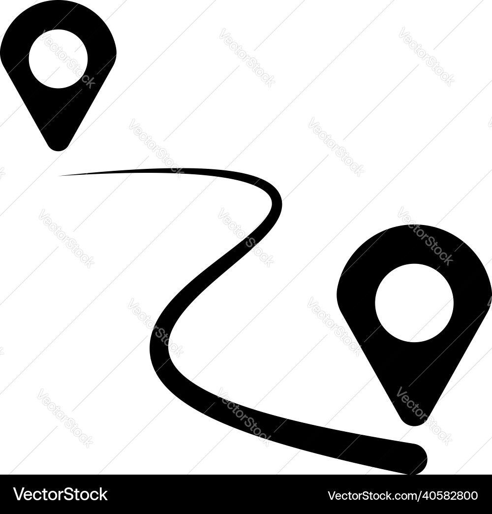 Black icon of two pointer with line shape Black icon of two pointer with line shape vector image