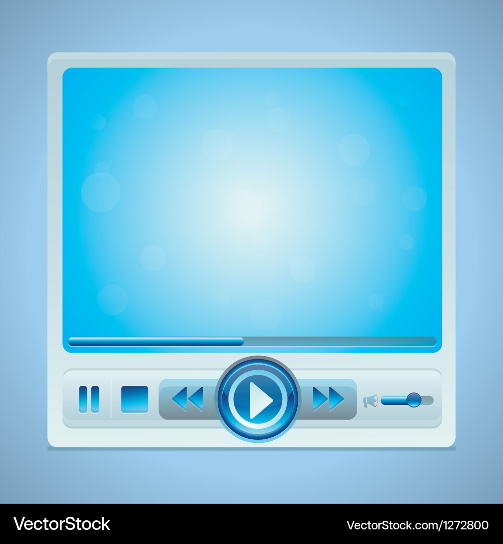 Blue Video Player Interface – Royalty-Free Vector | VectorStock, image size:1000x1080
