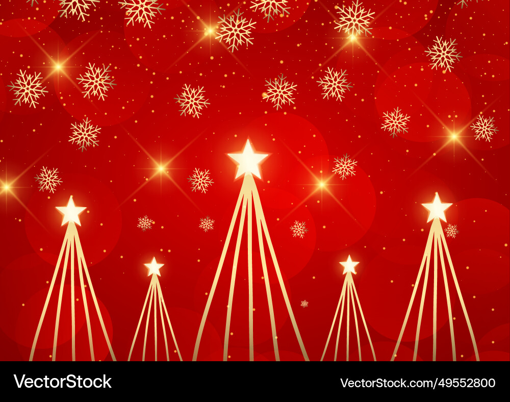 Christmas background with abstract trees Vector Image