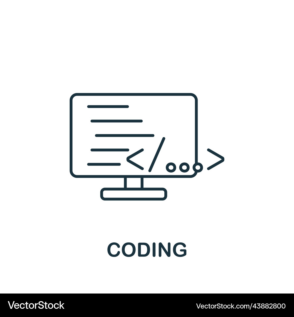 Codierungs-Icon-Linie einfache Web-Entwicklung Codierungs-Icon-Linie einfache Web-Entwicklung vektorbild