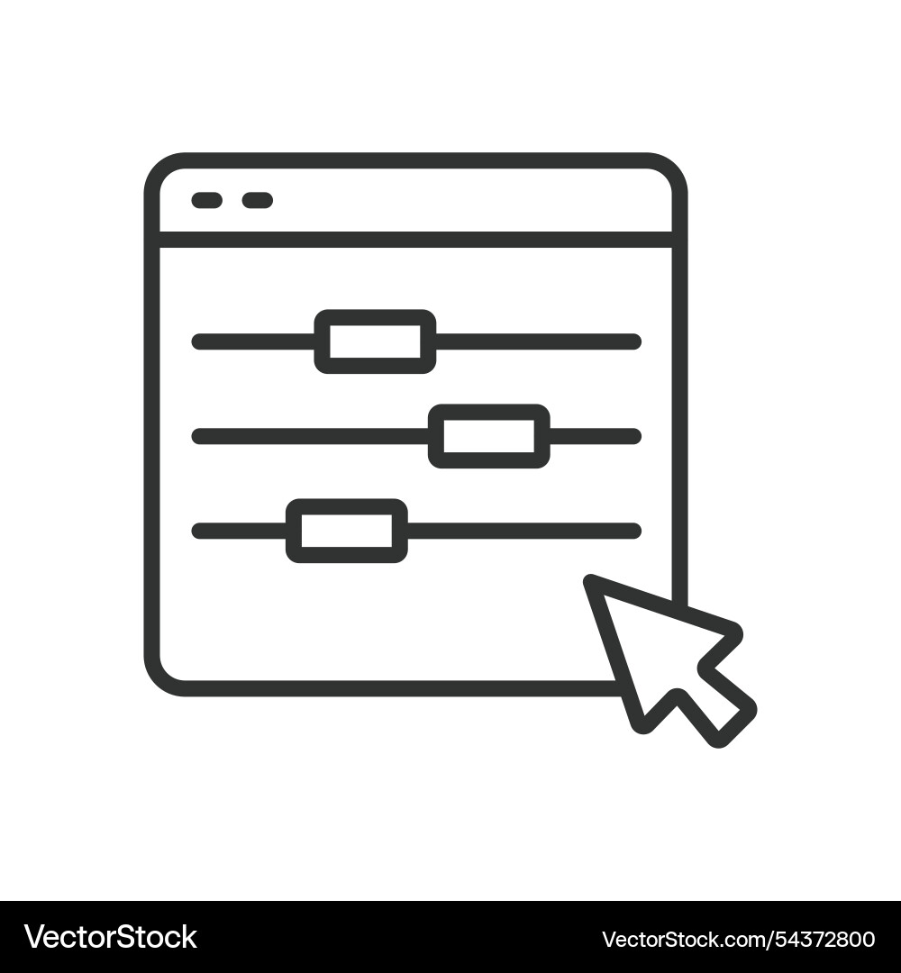 Customize slider icon in line design Customize slider icon in line design vector image