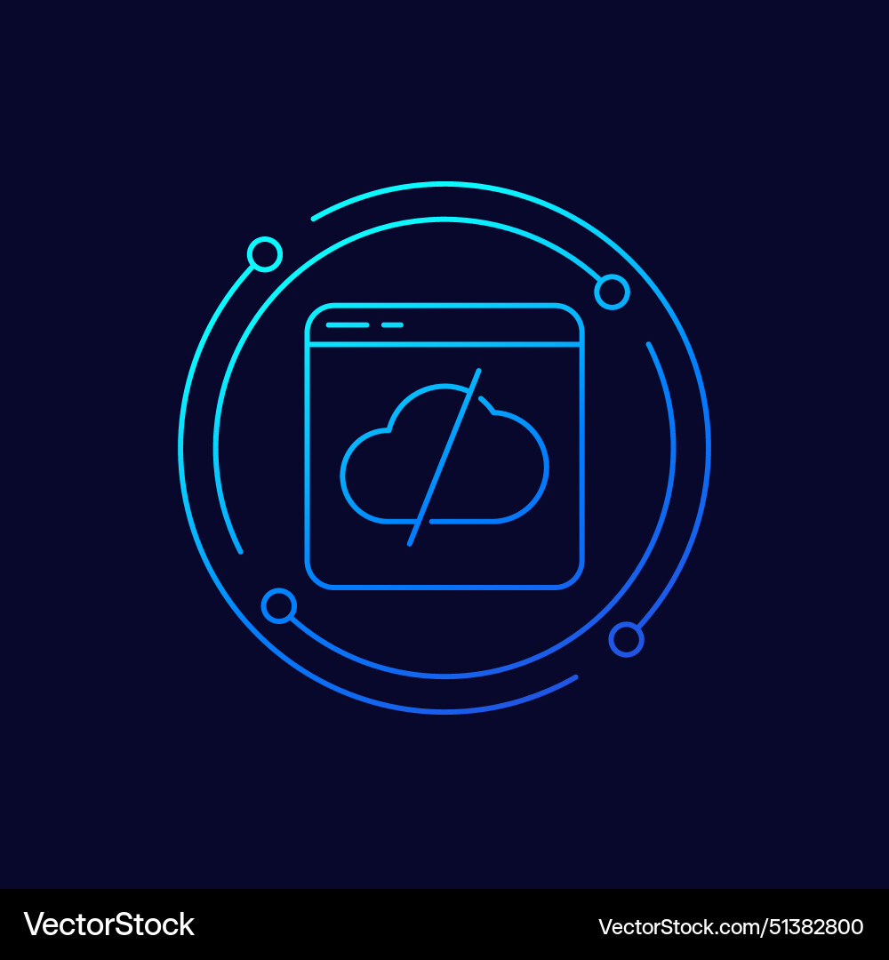 Disconnect from a server icon linear design vector image