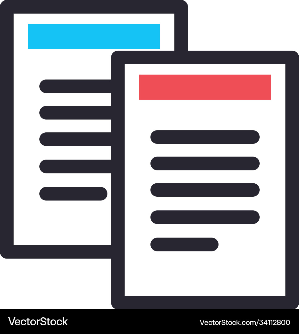 Documents line and fill style icon design vector image