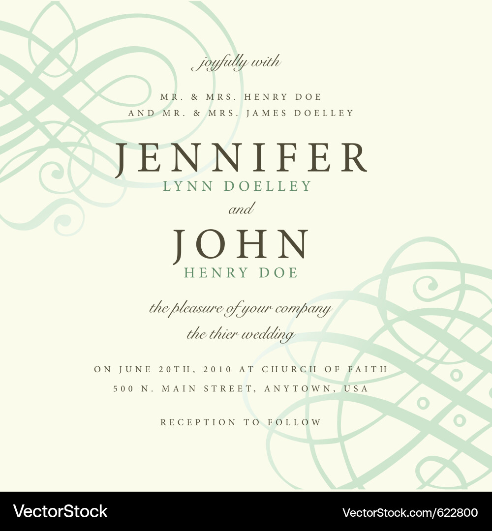 Elegant Wedding Invitation vector image