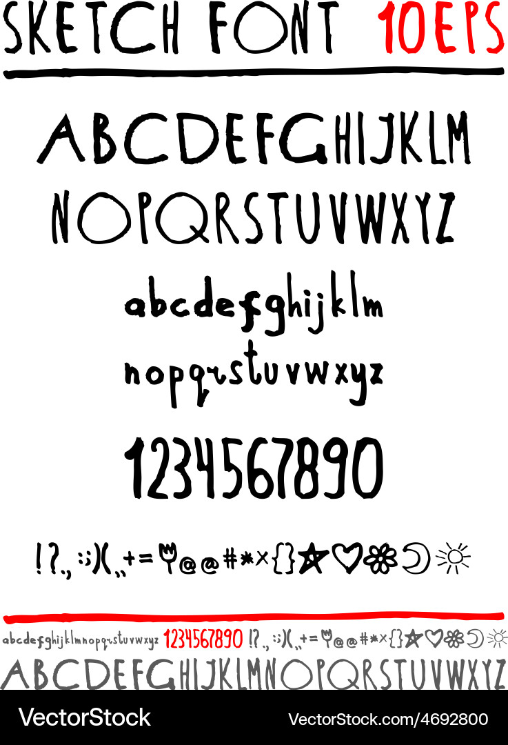 English handwriting alphabet figures Vector Image