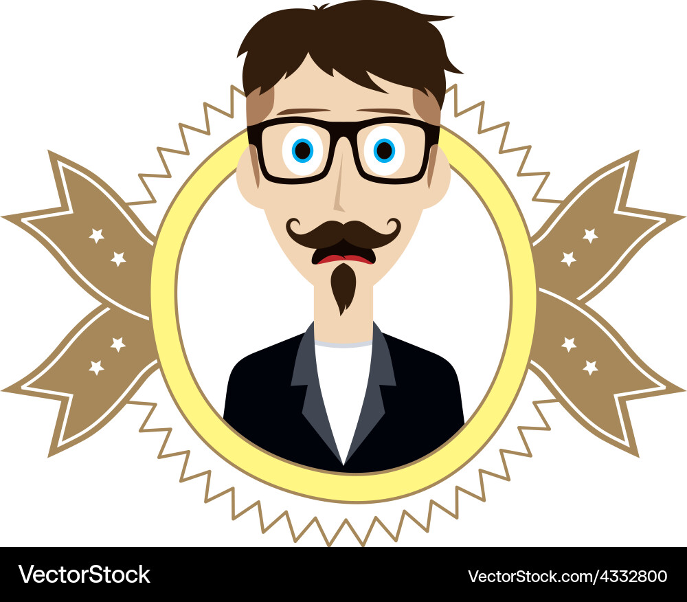 Geek retro guy vector image
