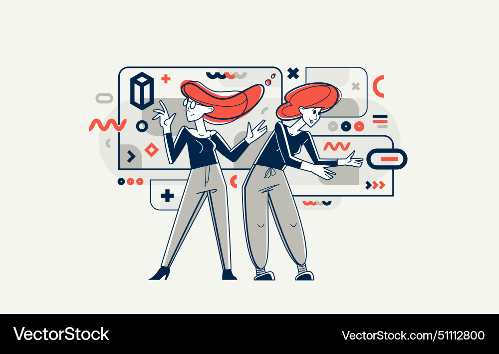 Inspired inventive designer or engineer composing Vector Image
