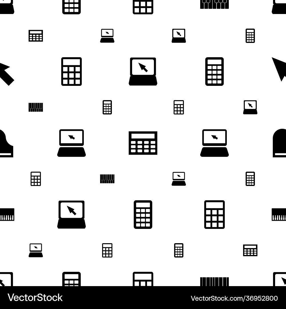 Keyboard icons pattern seamless white background vector image