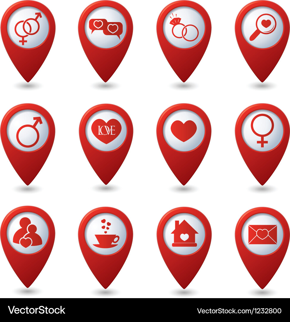Love Pointer Icons - Navigation Vector Image