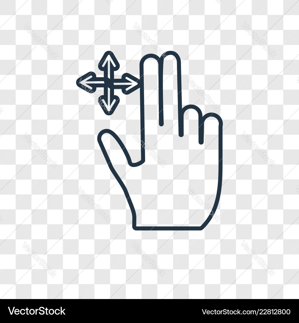 Move concept linear icon isolated on transparent Move concept linear icon isolated on transparent vector image