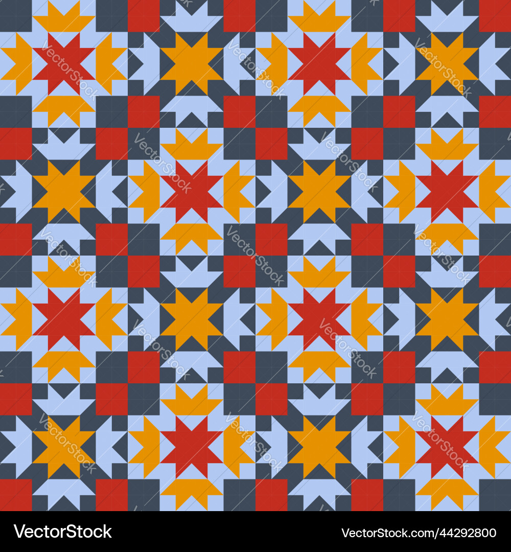 Patchwork textile geometric pattern vector image