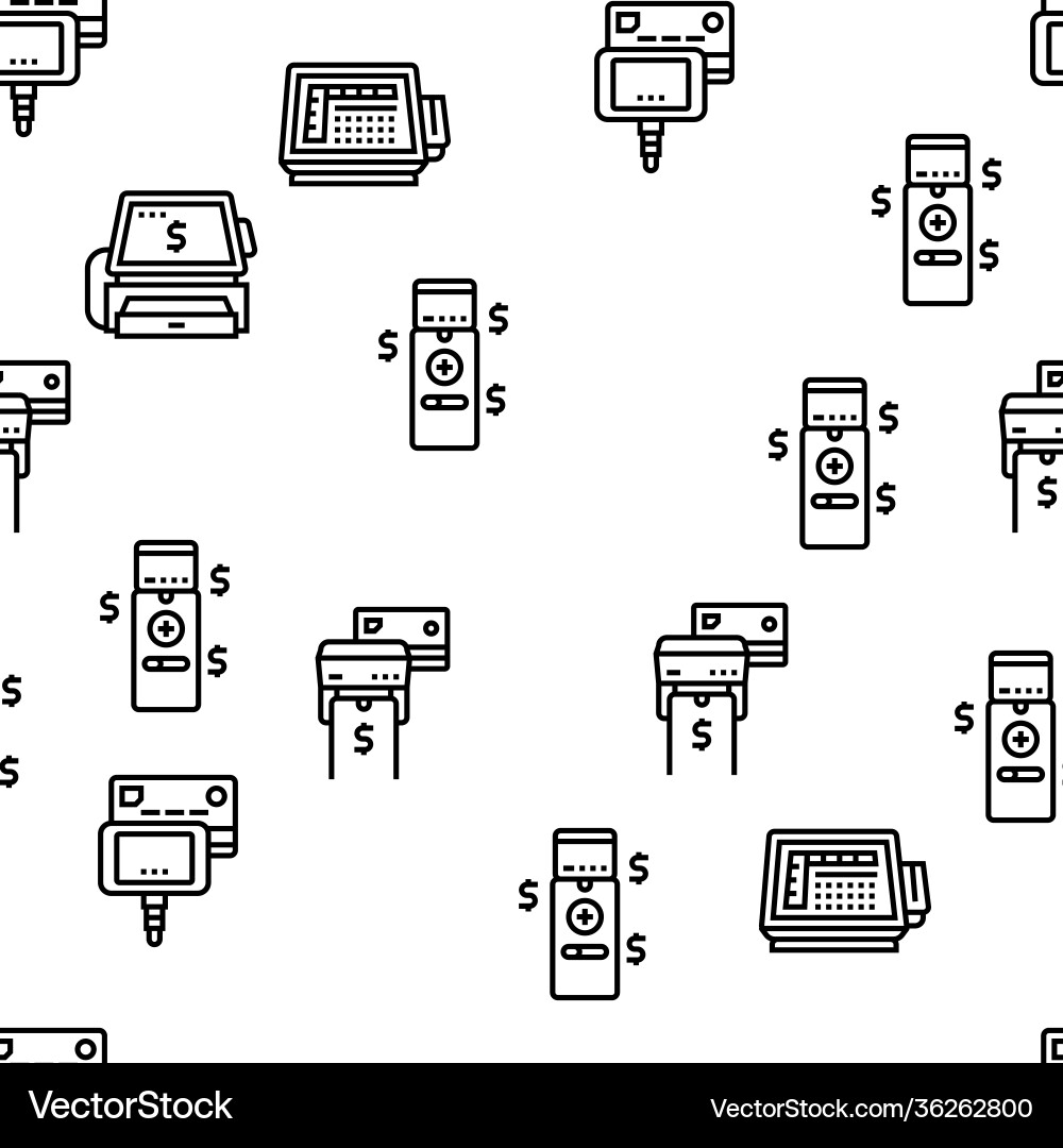 Pos terminal device seamless pattern Vector Image