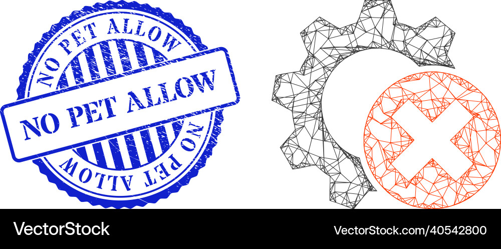 Scratched no pet allow stamp seal and net delete Scratched no pet allow stamp seal and net delete Vector Image