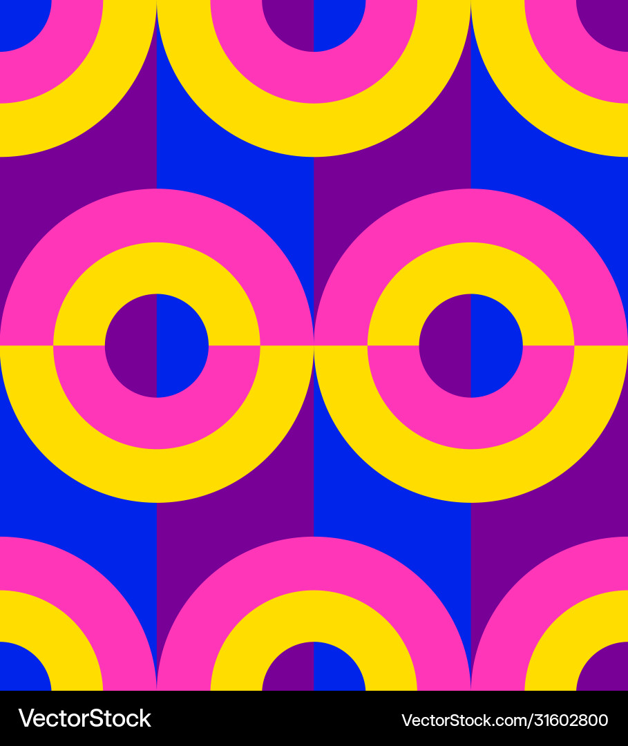 Seamless pattern colorful circle disco style Vector Image