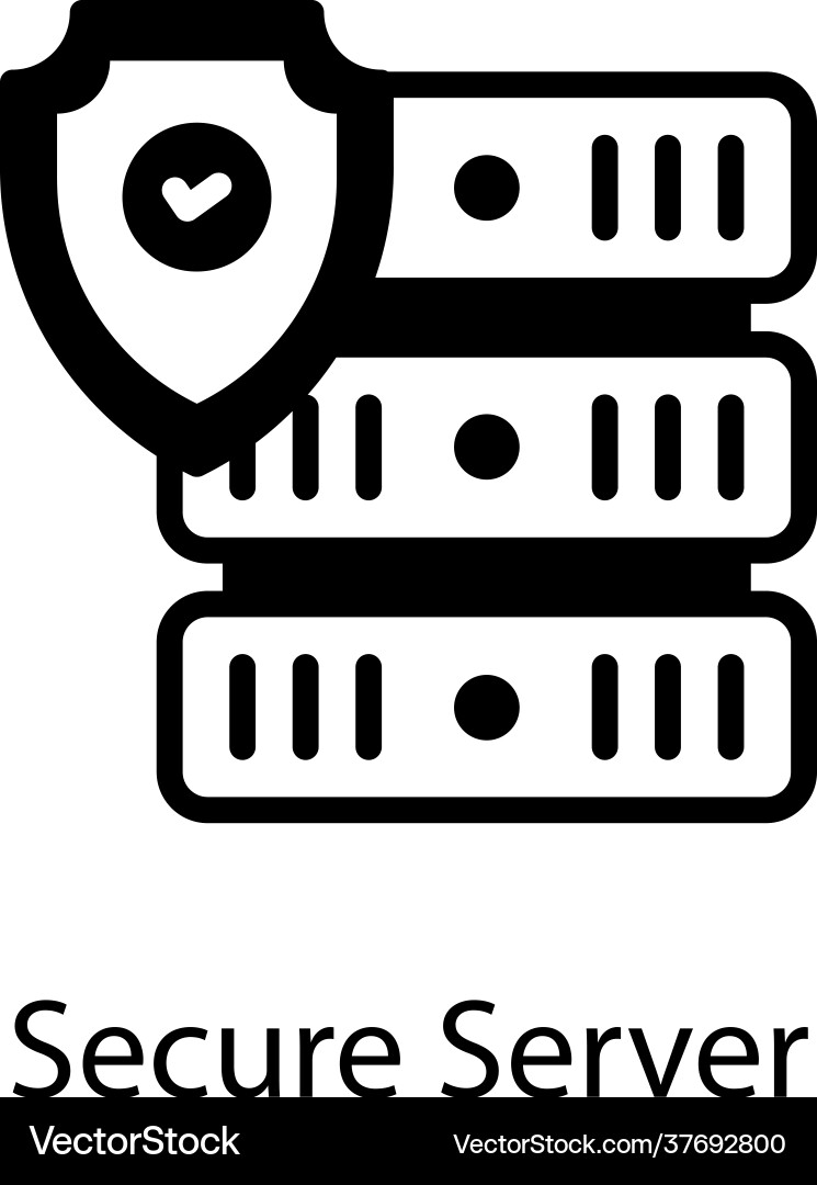 Secure server vector image