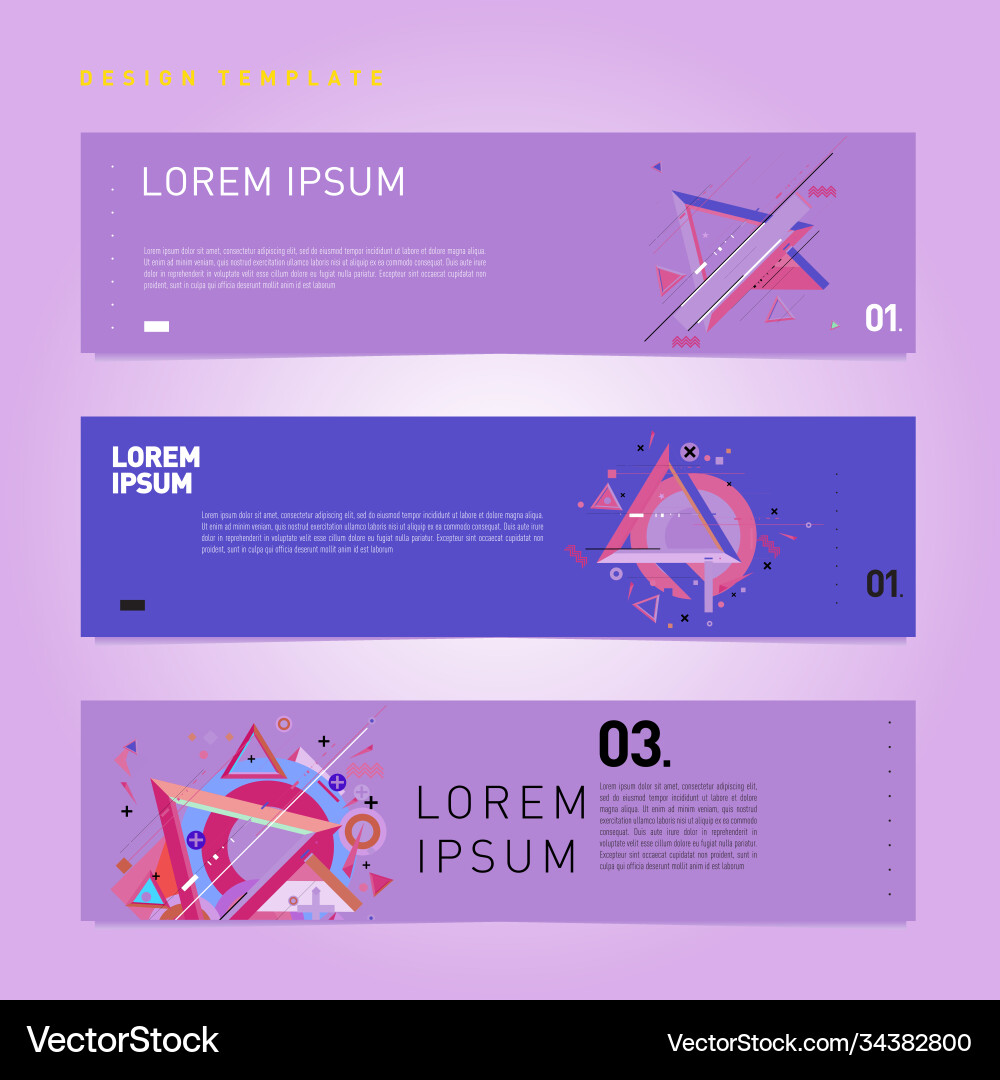 Set abstract banner web design template retro Vector Image