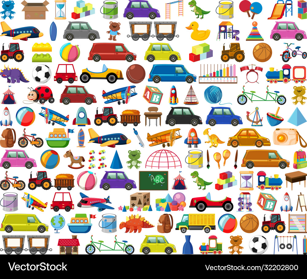 Set various objects cartoon Set various objects cartoon vector image