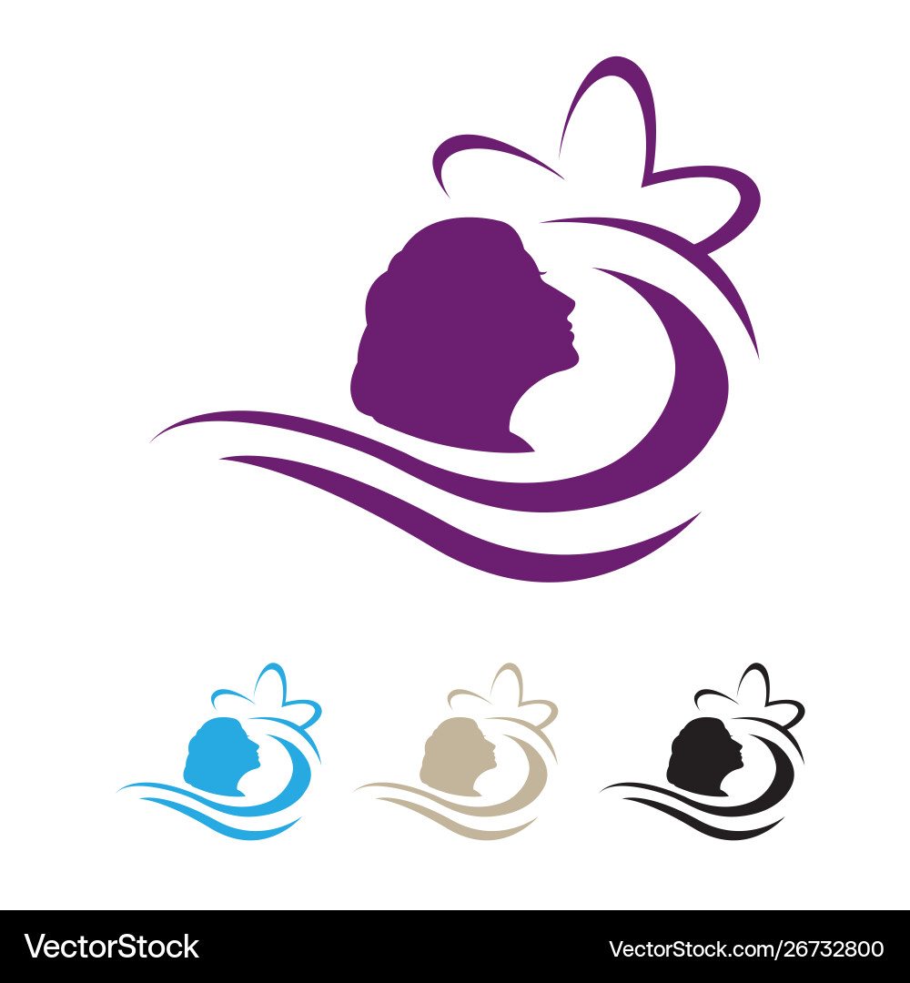 Silhouette Schönheit Blume und Frau Logo Design Silhouette Schönheit Blume und Frau Logo Design vektorbild