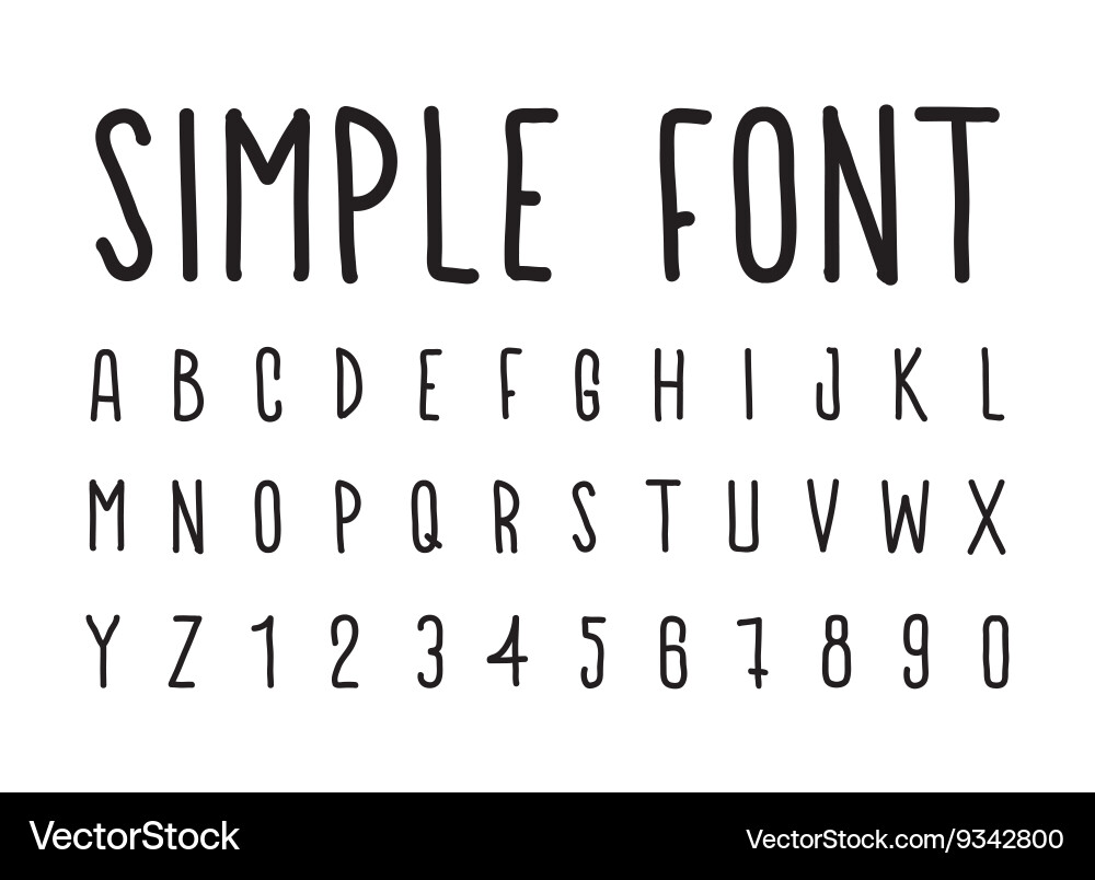 Simple decorative font handwritten Vector Image