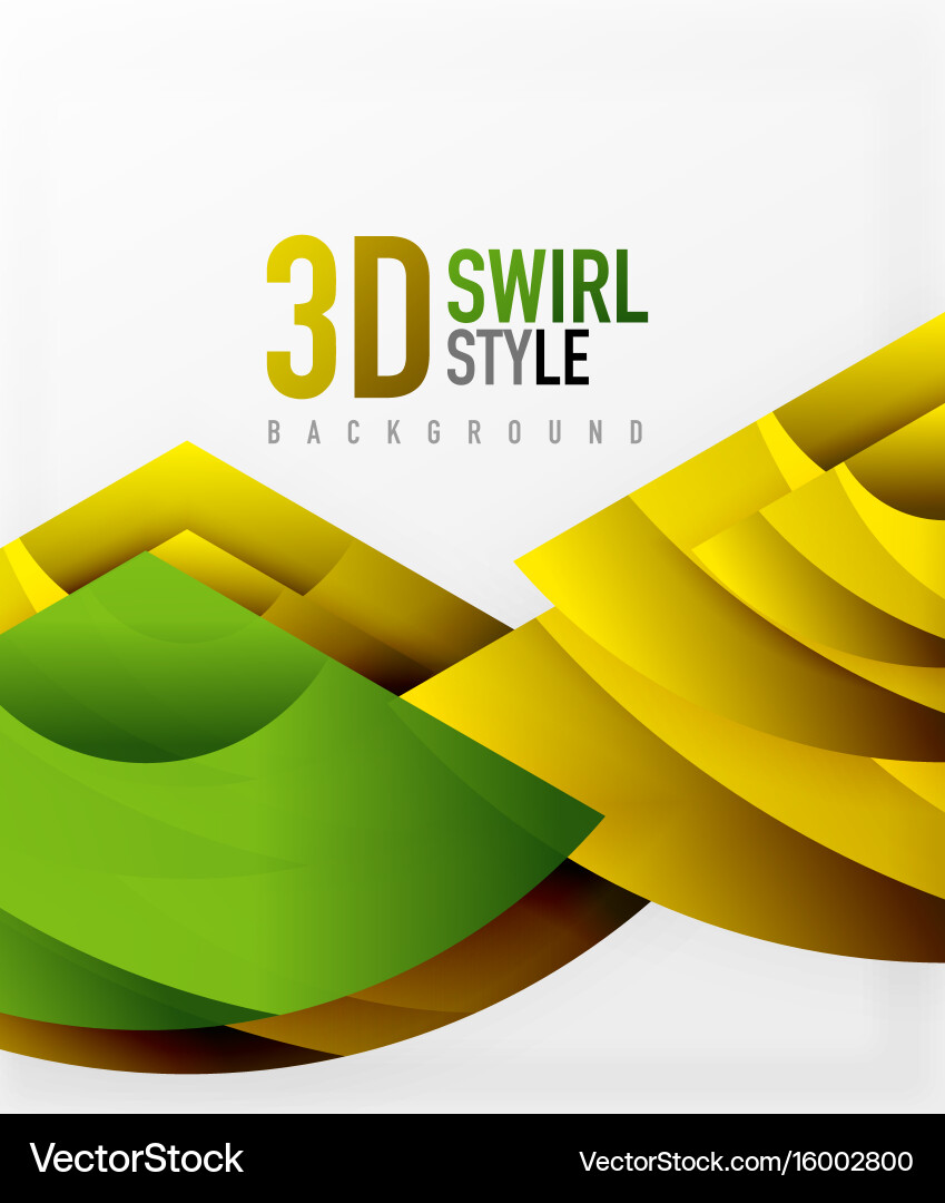 Swirl and wave 3d effect objects abstract Vector Image