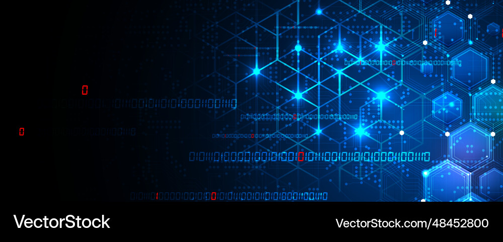 Technology banner design with hexagons abstract Technology banner design with hexagons abstract vector image
