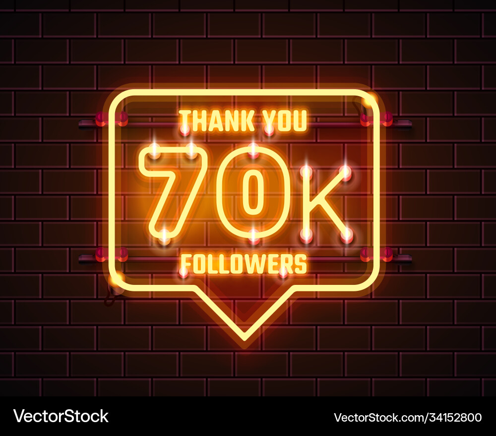 Thank you followers peoples 70k online social Thank you followers peoples 70k online social vector image