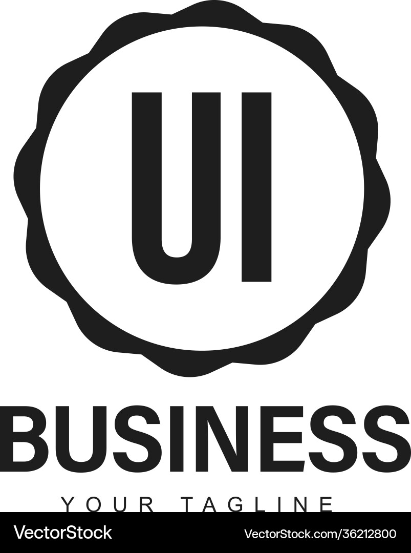 Ui initial a logo design with abstract style vector image