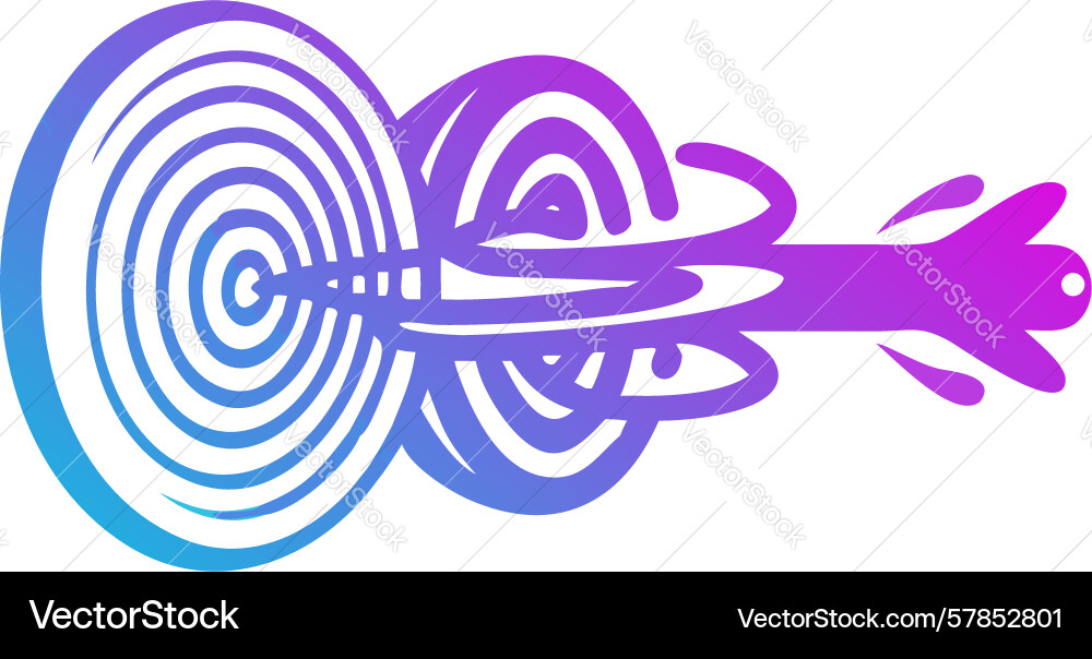Abstract target with dynamic wavy gradient lines vector image
