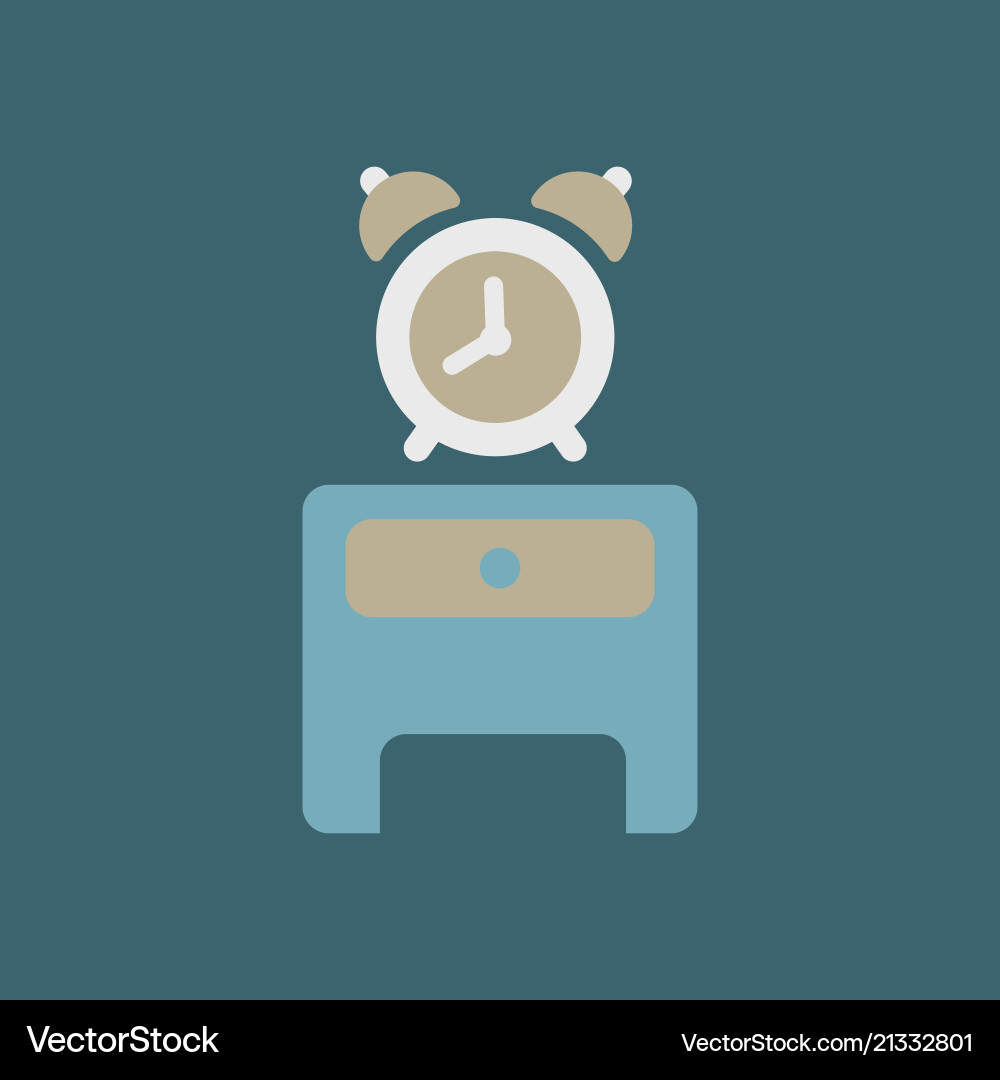 Alarm clock red wake-up time isolated in flat Alarm clock red wake-up time isolated in flat vector image