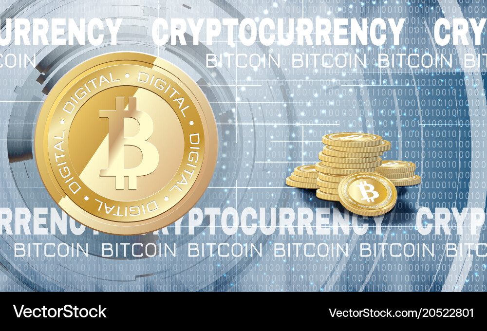 Bitcoin on abstract background Vector Image