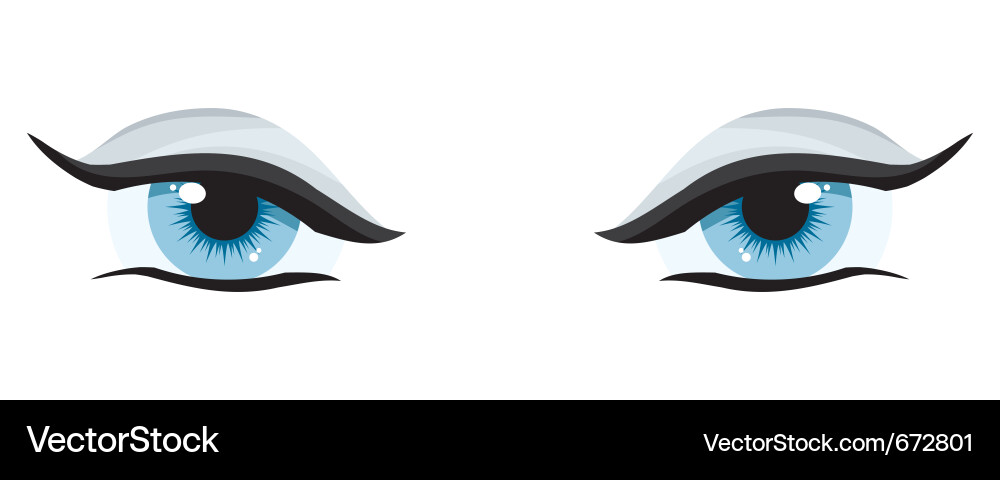Blue womens charming eyes on a white background Vector Image