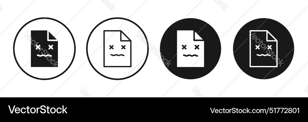 Broken image line icon set Broken image line icon set Vector Image