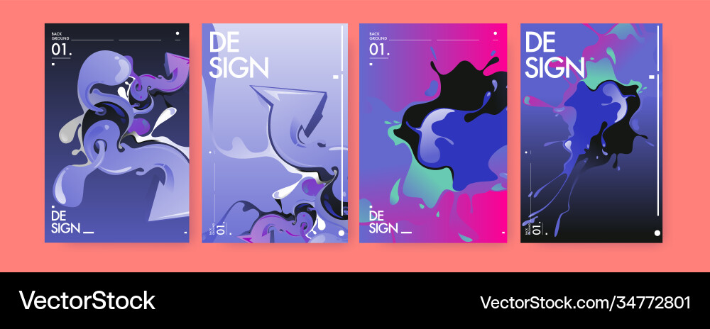 Colorful abstract fluid gradient pattern vector image