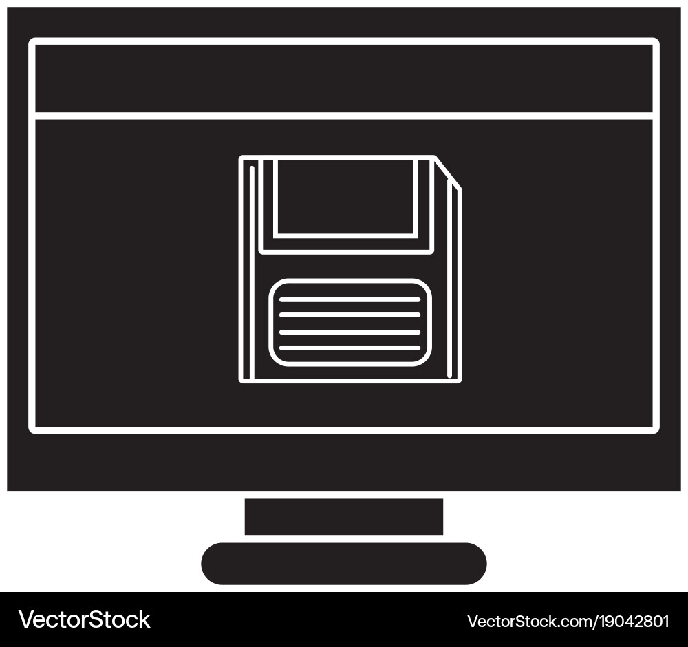 Contour computer technology with screen Vector Image