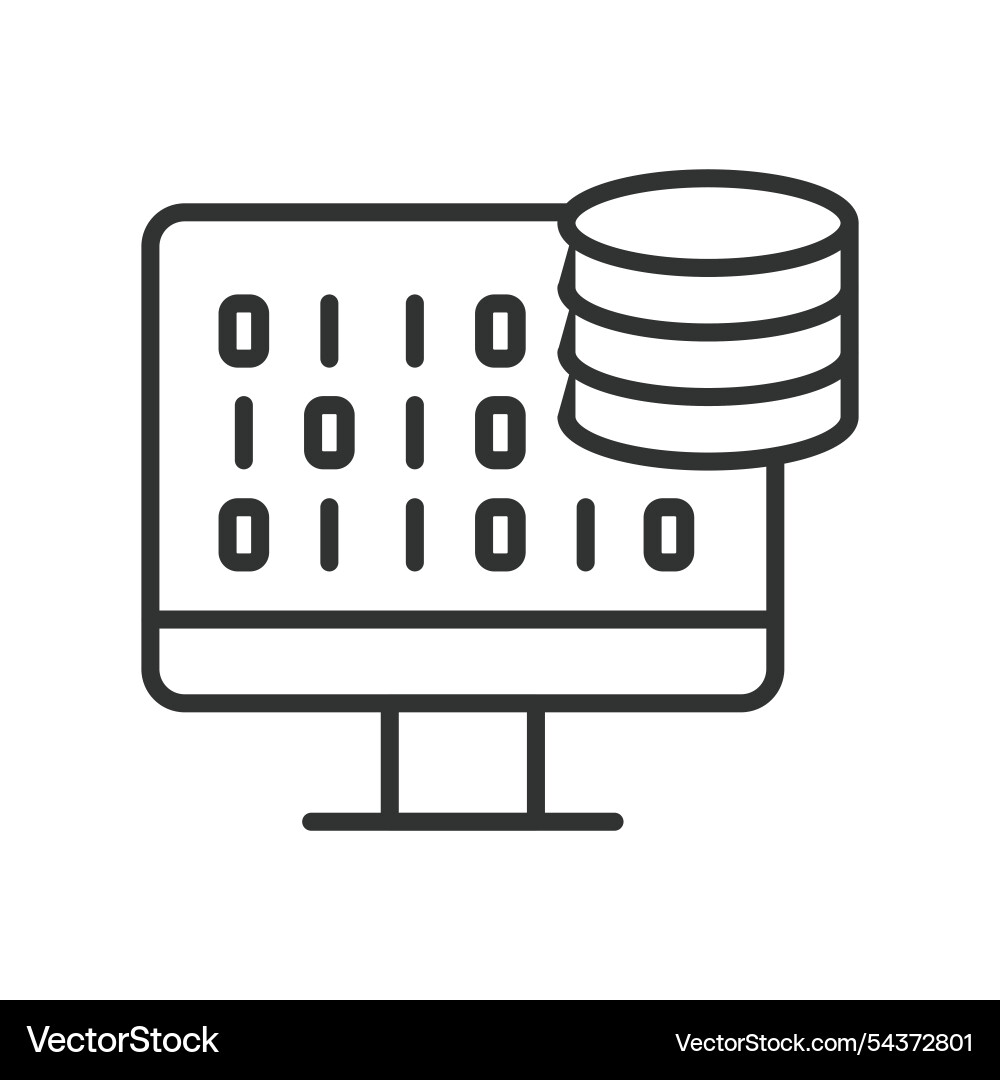 Datenbankcodierungssymbol im Liniendesign Datenbankcodierungssymbol im Liniendesign vektorbild