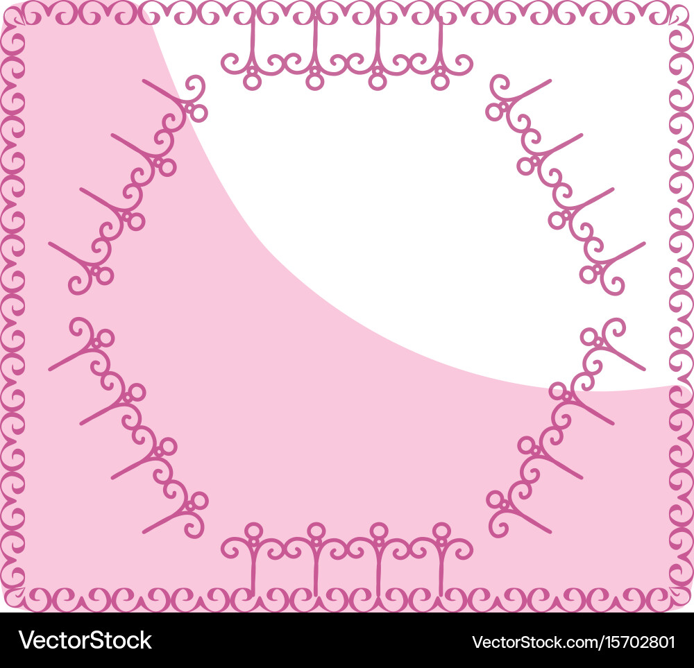 Elegant victorian with square shape frame vector image