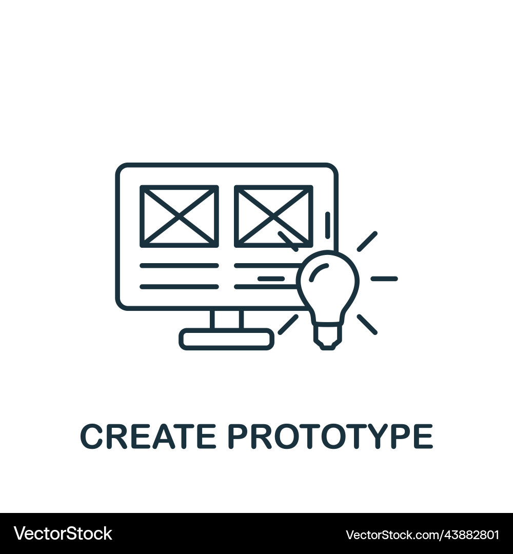 Erstellen Sie Prototyp Icon Line einfache Web-Entwicklung Erstellen Sie Prototyp Icon Line einfache Web-Entwicklung vektorbild