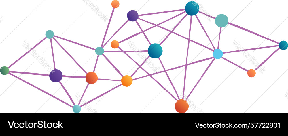 Fluid abstract scattered network vector image