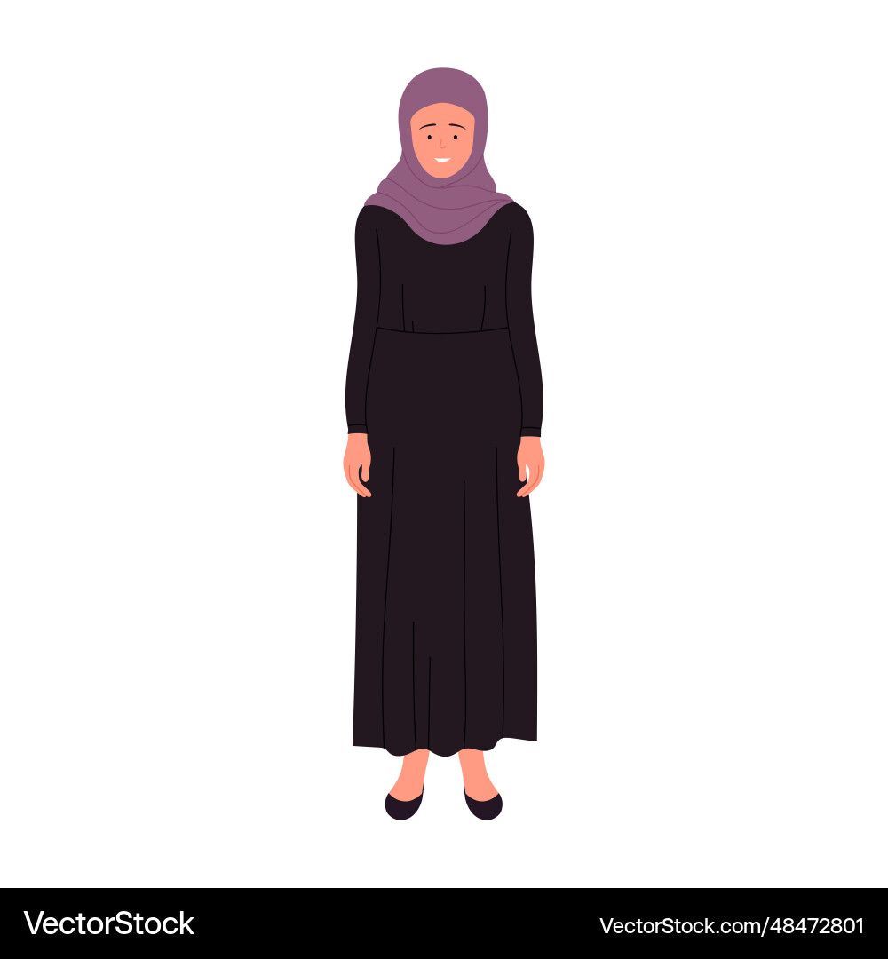 Front view of standing muslim businesswoman Front view of standing muslim businesswoman vector image