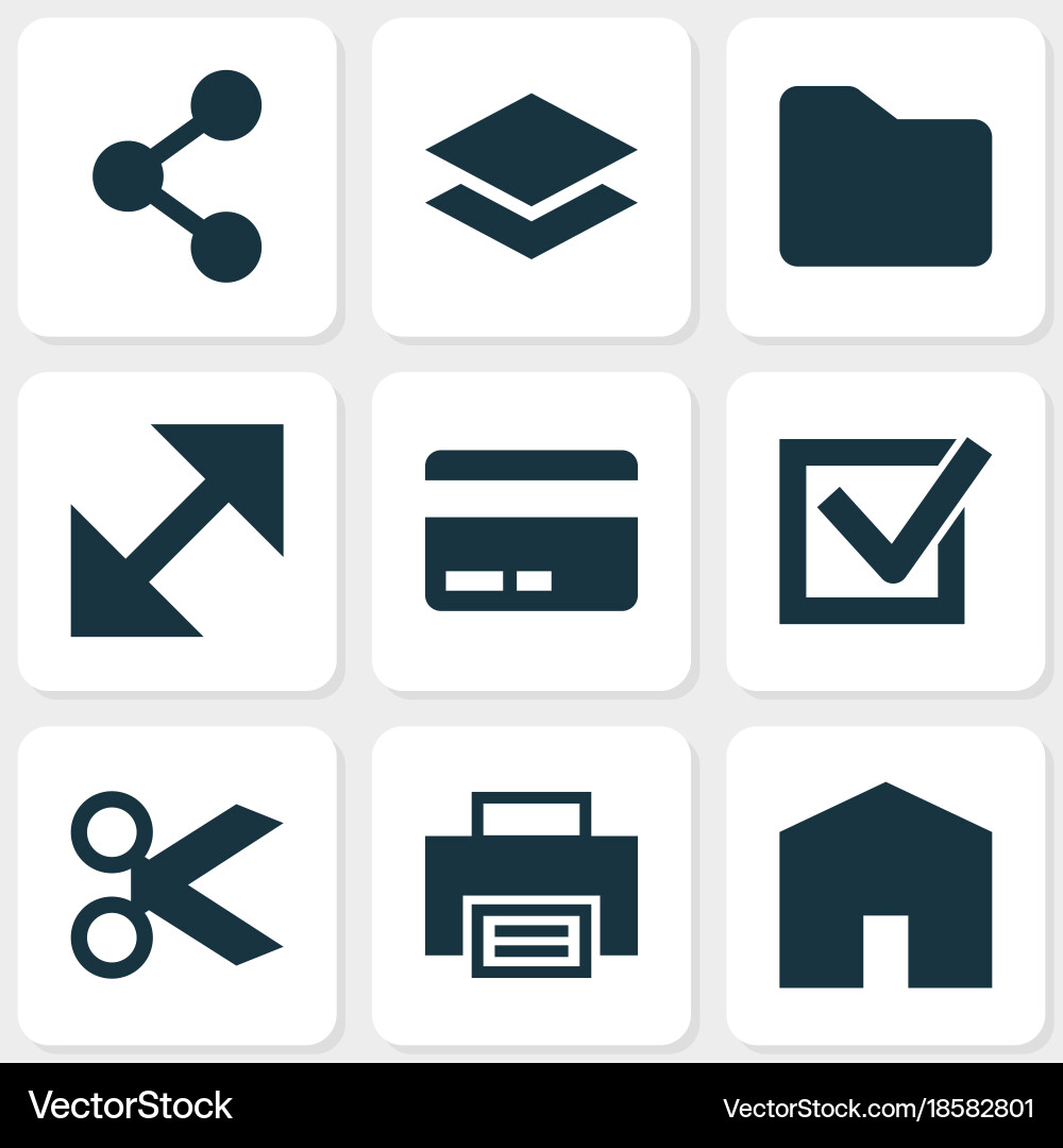 Interface icons set includes vector image