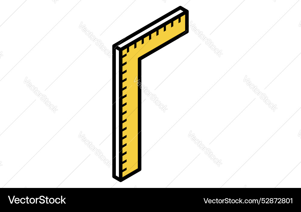 Isometric simple line drawing tool icon ruler Vector Image