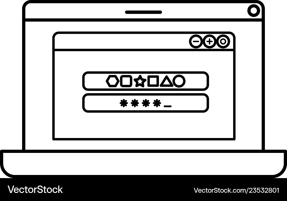 Laptop screen with open window icon isolated Laptop screen with open window icon isolated Vector Image