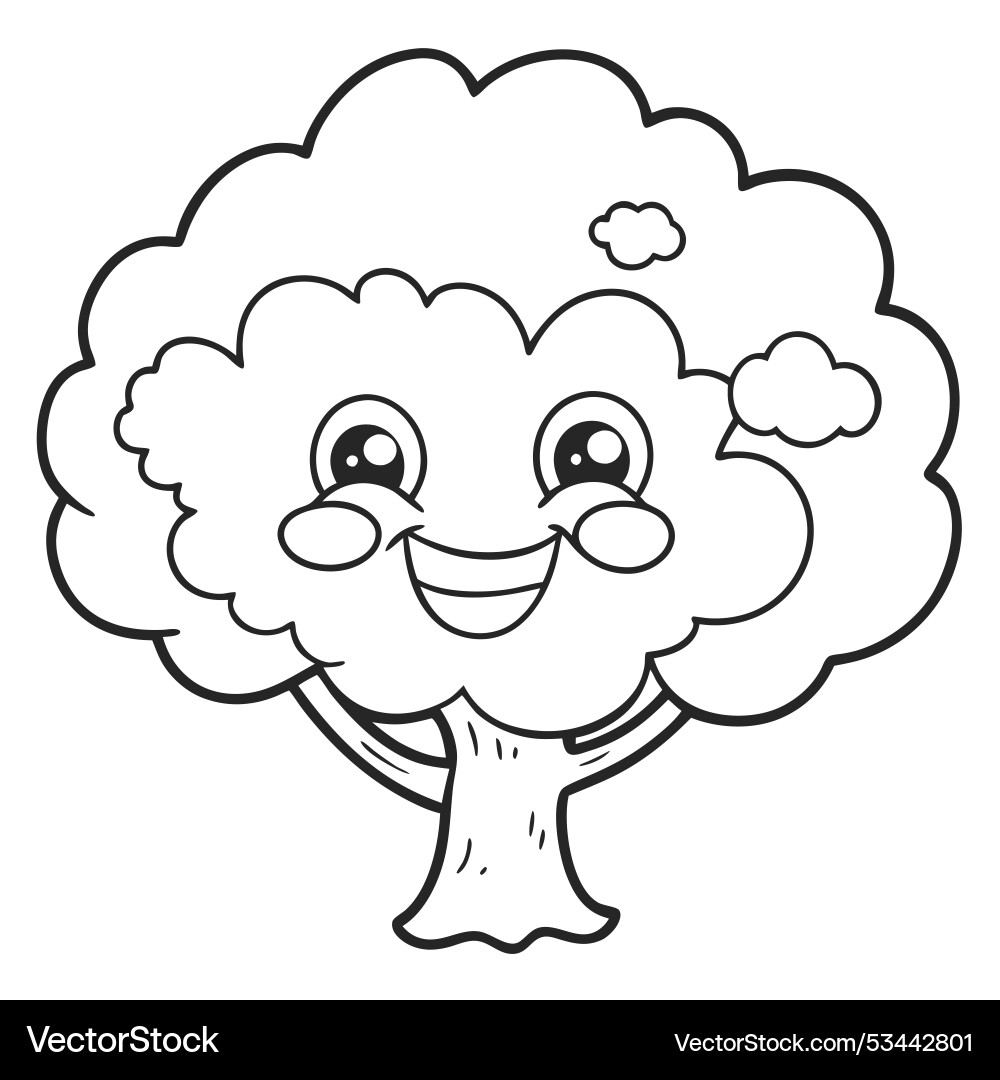 Out line of tree for coloring page Out line of tree for coloring page vector image