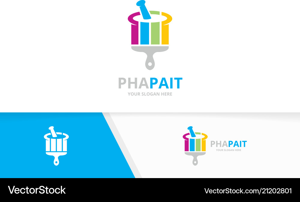 Pharmazie und Pinsel Logo Kombination Pharmazie und Pinsel Logo Kombination vektorbild